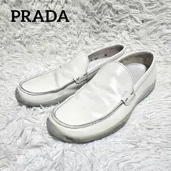 PRADA 27.5cm プラダ レザー デッキ ドライビングシューズ