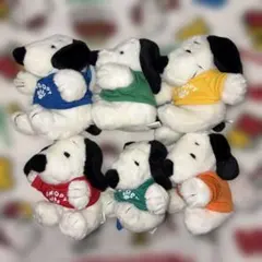 【激レア・レトロ】SNOOPYカラフルバージョン マスコットぬいぐるみ6個セット