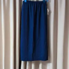 Honeys ブルー リブ編み バックスリットタイトスカート