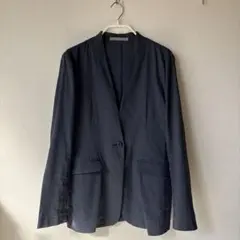 theory luxe ネイビーノーカラージャケット
