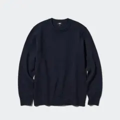 UNIQLO ウォッシャブルミラノリブクルーネックセーター ネイビー XXL
