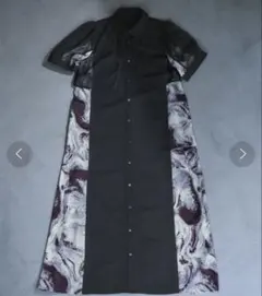 美品】HARE イソザイキリカエワンピース グリーン ジャガード ベルト