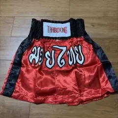 THAIBOXING ムエタイパンツ レッド×ブラック XL