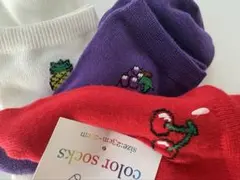 フルーツ靴下♡ワンポイントソックス♡レディース♡新品未使用♡ファンシー靴下
