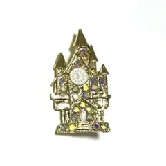 BR-396 ♡ お城 キャッスル castle 時計台 ゴールド ブローチ ♡