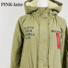 PINK-latte ダウン ミリタリージャケット フード付き 0482B