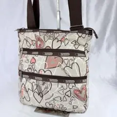 LeSportsac レスポートサック ハート柄 ショルダーバッグ ベージュ系