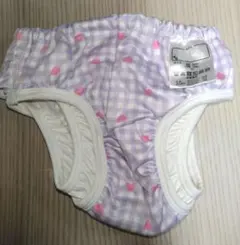 ベビー水着 女の子用 90cm 紫色 チェック柄