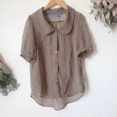 THE EMPOiUM シアーブラウス 水玉 カフェ色♡訳あり特価