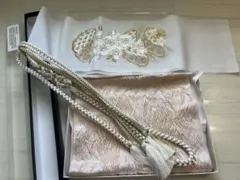 【極美品】成人式 振袖 小物3点セット（帯揚げ・帯締め・刺繍半衿）ジョイフル恵利