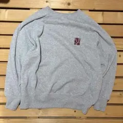 グレー クルーネック スウェット