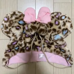 ディズニー　ファンキャップ　ミニー　ヒョウ柄