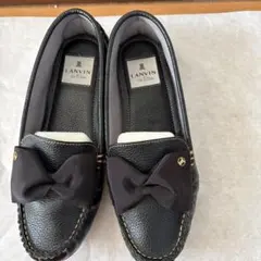 未使用✨ランバンオンブルー ローファー レザー ステッチ 黒 モカシン 