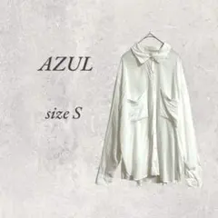 AZULアズール/ロング長袖シャツ/S/白/レーヨン/ノームコア/No.1717