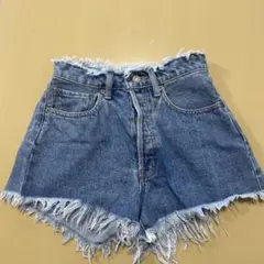 MOUSSY フリンジデニムショートパンツ
