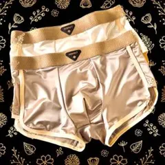 モテメンズ下着　サテン調パンツ　ブリーフボクサーパンツ2点まとめ売り3XLサイズ