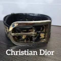 Christian Dior トロッター柄 レディースキャンバス/レザーベルト