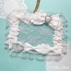 ♡現品限り♡ デコ硬質ケース ホワイト 白 ラメ B7 横型 ハートシャカシャカ