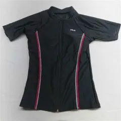?FILA レディース セパレート水着 半袖ジップアップ 9M ブラック系