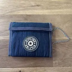 Kipling 二つ折り財布 ネイビー チェーン付きのサムネイル