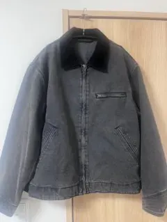 GU デトロイトジャケット ブラックデニム 襟 コーデュロイ　短丈