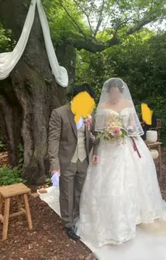 YNS wedding ウエディングドレス＋パニエ＋ベール＋グローブ 4点セット