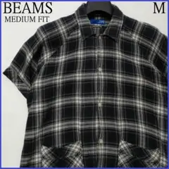 BEAMS ビームス MEDIUM FIT ラグラン 半袖シャツ チェック M