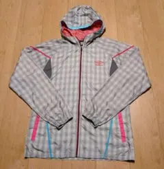 Umbro 　チェック柄　ナイロンパーカー　ウインドブレーカー　美品
