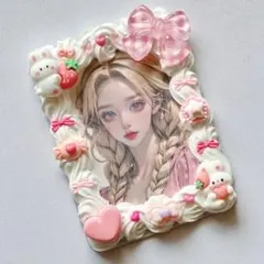 トレカケース ホイップデコ リボン ピンク B8 カードケース デコ チェキ