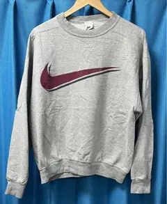 3連休セール‼️ 90s ナイキ スウェット ビッグロゴ ビンテージ　銀 白タグ