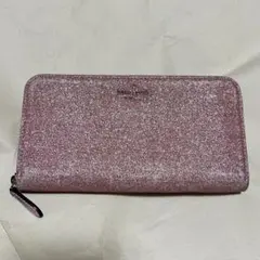 ケイトスペード 長財布 ラウンドファスナー ピンク グリッター ラメ キラキラ
