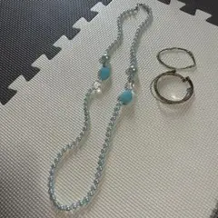 ロングネックレス、バングル、アクセサリー4点セット