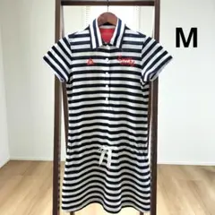 ルコックスポルティフ ゴルフワンピース M レディース ボーダー ゴルフウェア