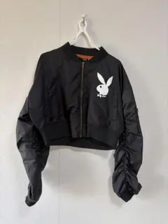 PLAYBOY クロップドジャケット ブラック