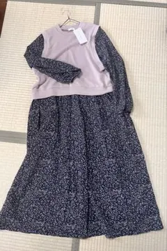 GLACIER レイヤード風花柄ワンピース Lサイズ 新品未使用