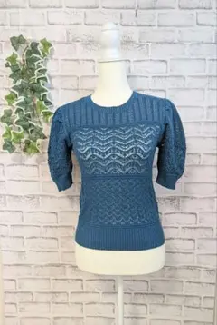 ✨美品✨【AZUL BY MOUSSY】レディース　5分袖セーター　ニット　F