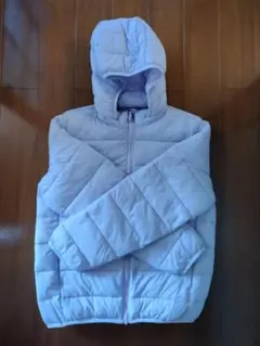 薄紫 フード付きダウンコート