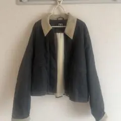 ZARAコントラストカラーワックスジャケット