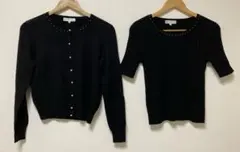 組曲 kumikyoku アンサンブル ニット カーディガン セーター ブラック