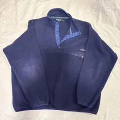 90s Patagonia Synchilla フリース スナップT ネイビー色