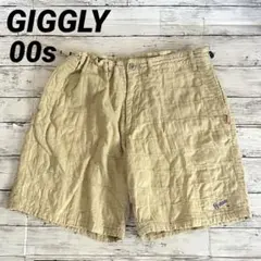 00sGIGGLY ジグリパッチワークショーツ　ショートパンツ　ベージュL 刺繍