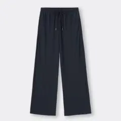 GU ジーユー　リブプルオンパンツ　ブラック　344668 M イージーパンツ