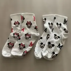 ミッキー＆ミニー ソックス 2足セット