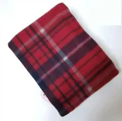 チェックフリース生地　レッド×ネイビー　1枚