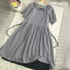 PINK HOUSE ギンガムチェック セーラーカラー ドビーギンガムワンピース PINK HOUSE ギンガムチェック セーラーカラー ドビーギンガム