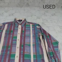 used古着 長袖チェックシャツ