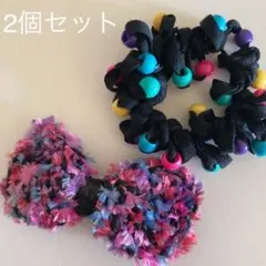 リボンバレッタ　シュシュセット　ピンク　カラフル　ヘアアクセサリー　海外製