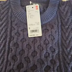 UNIQLO ユニクロ ケーブルクルーネックセーター ネイビー S