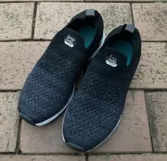 【靴】ブラック ニット スリッポン