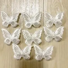 ホワイト 蝶型ヘアクリップ 8個セット